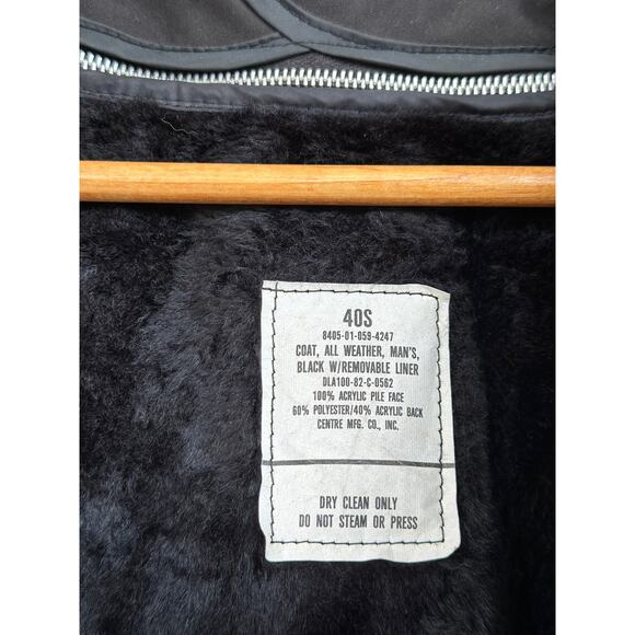 Vintage Military All Weather Men’s 40S Black Trench Coat Jacket Removable Liner - Picture 8 of 9